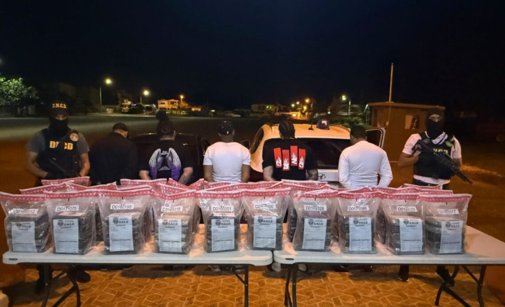 DNCD desmantela red en Azua: cinco detenidos y 150 paquetes cocaína incautados