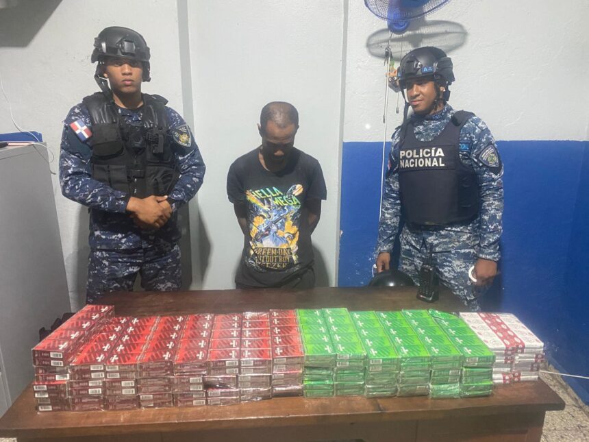 PN apresa hombre con más de 9 mil cigarrillos ilegales en Las Matas de Farfán