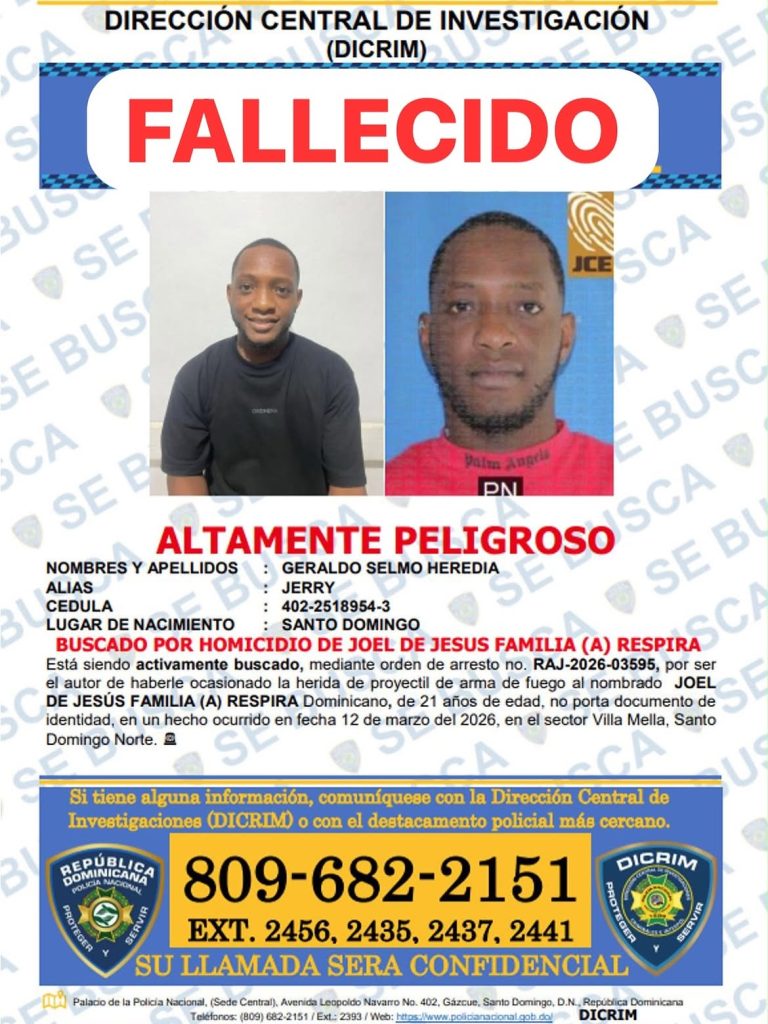 Muere “Jerry”, buscado por homicidio, tras enfrentamiento con agentes del DICRIM en Sabana Perdida